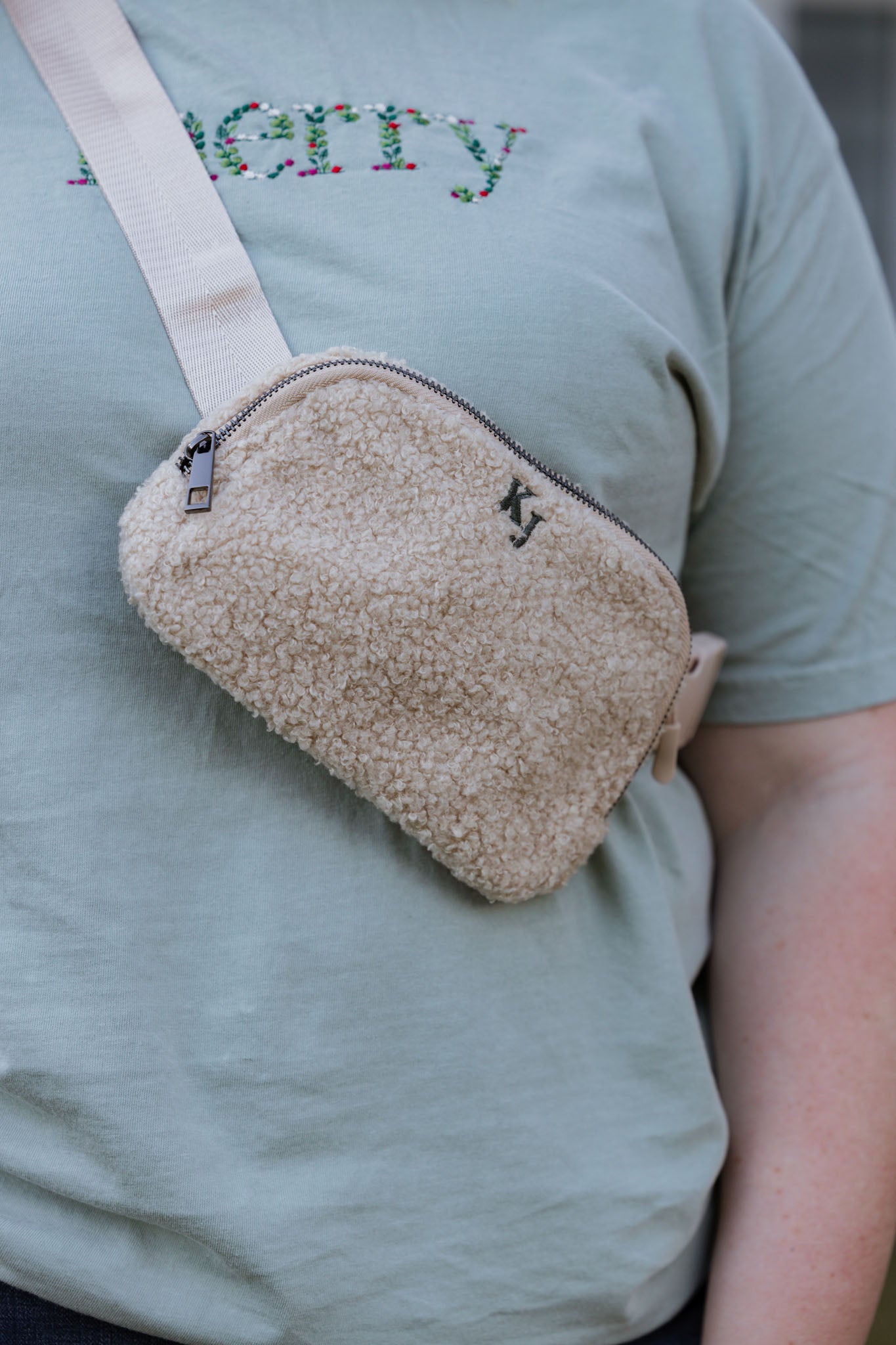 The Hunny -  Beige Sherpa Belt Bag