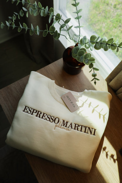 Espresso Martini Please Embroidered Crewneck