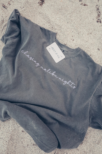 Chasing Malibu Nights Embroidered Tee