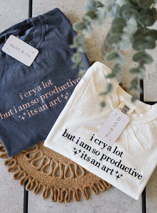 I Cry Alot | TTPD Inspired Embroidered Tee, Comfort Colors Tee, Short Sleeve Tee