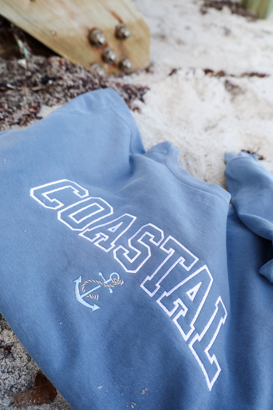 Coastal Varsity East Coast Embroidered Sweatshirt — Comfort Colors