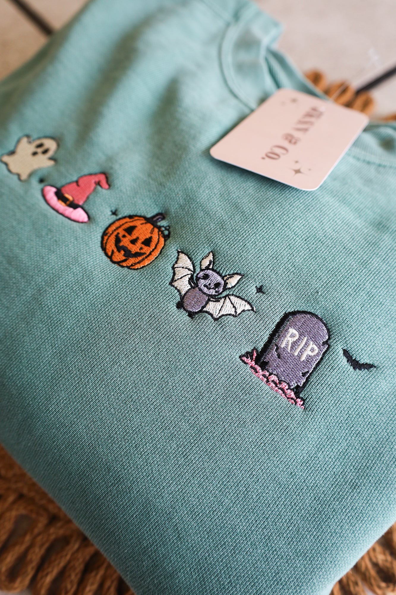 Halloween Mini Icons Embroidered Comfort Colors Sweatshirt