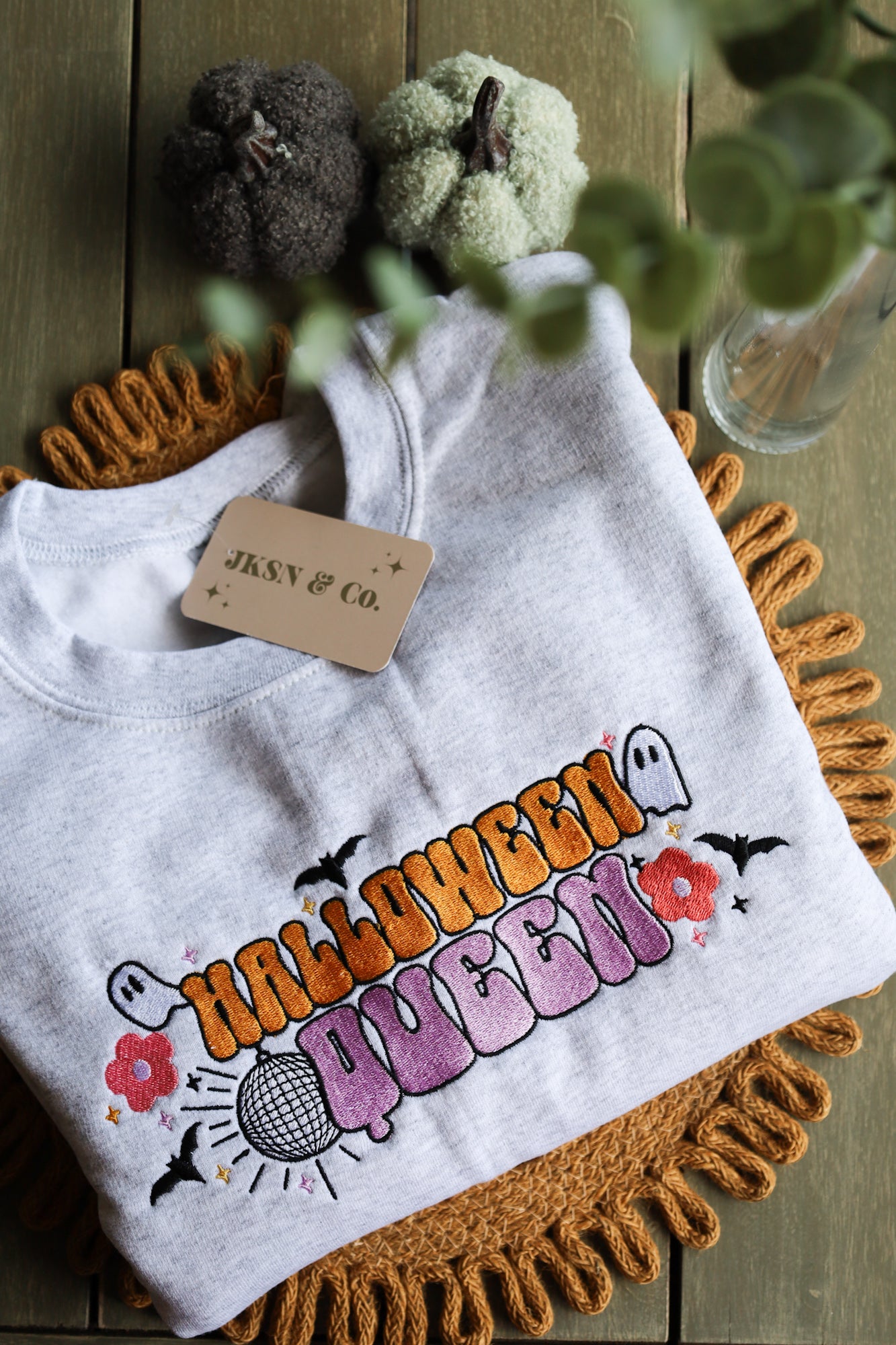 Halloween Queen Embroidered Sweatshirt