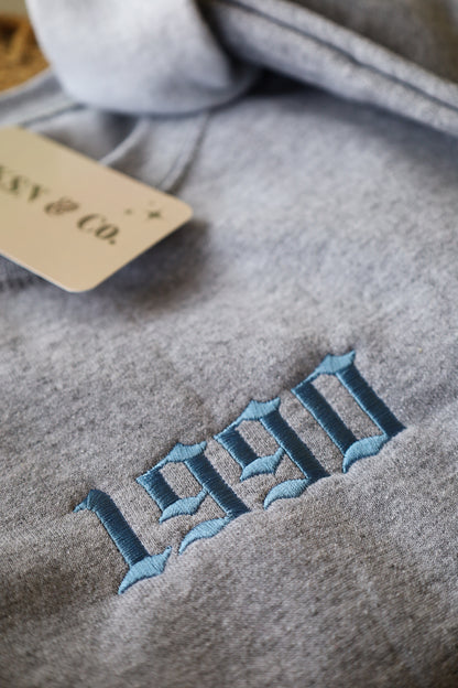 Customizable Birth Year Embroidered Sweatshirt