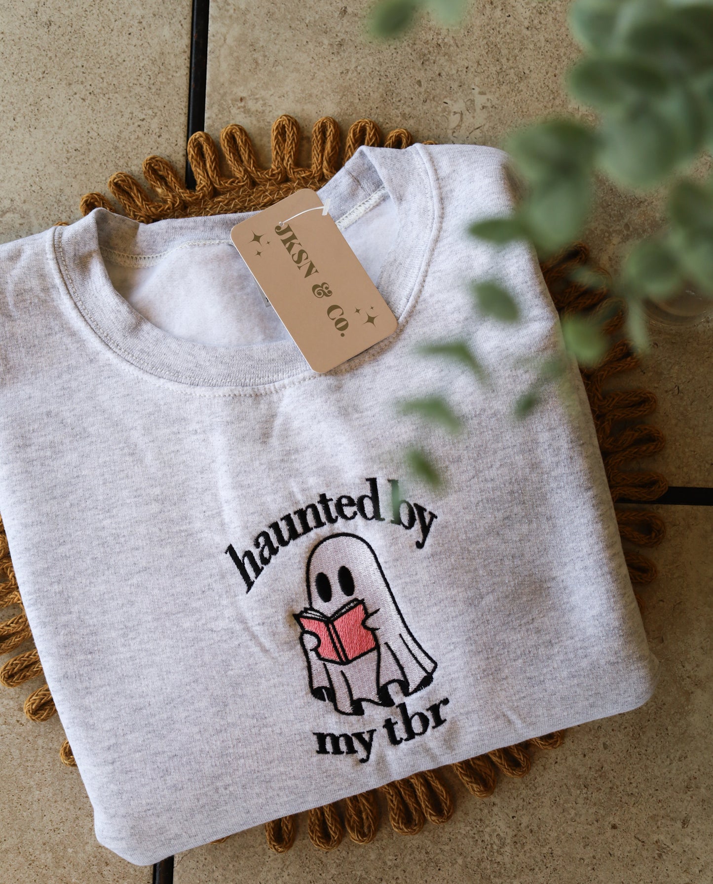 Haunted by My TBR Embroidered Crewneck