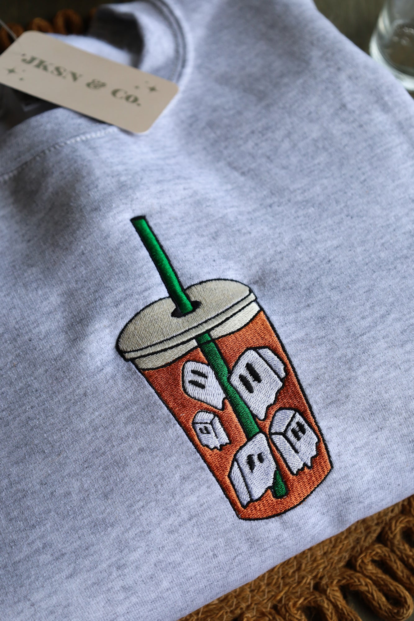 Ghost Iced Coffee Embroidered Sweatshirt