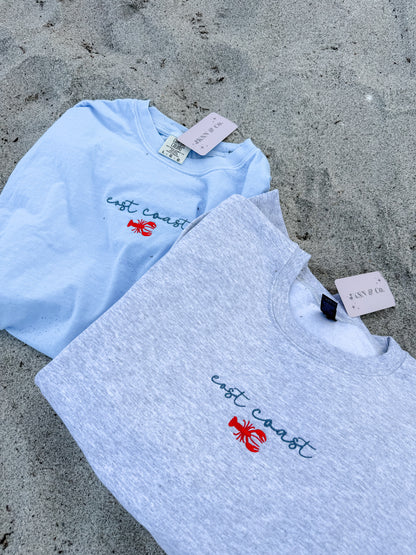East Coast Lobster Embroidered Sweatshirt
