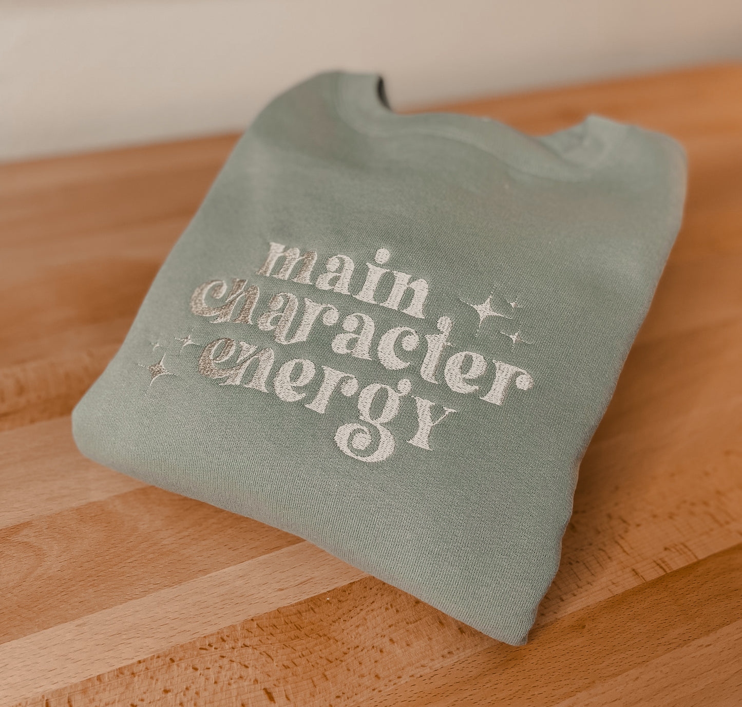 Main Character Energy Embroidered Crewneck -- Bookish Crewneck, Bookish Sweatshirt