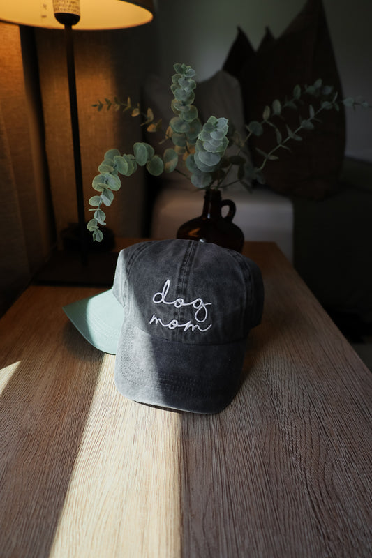 Dog Mom Embroidered Hat — Gift for Dog Mom, Dog Mom Ball Cap