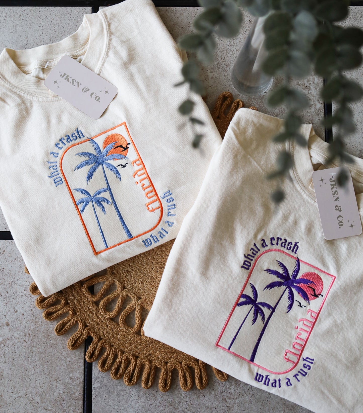 Florida!!! Inspired Embroidered Tee -- Comfort Colors Tee, Short Sleeve Tee