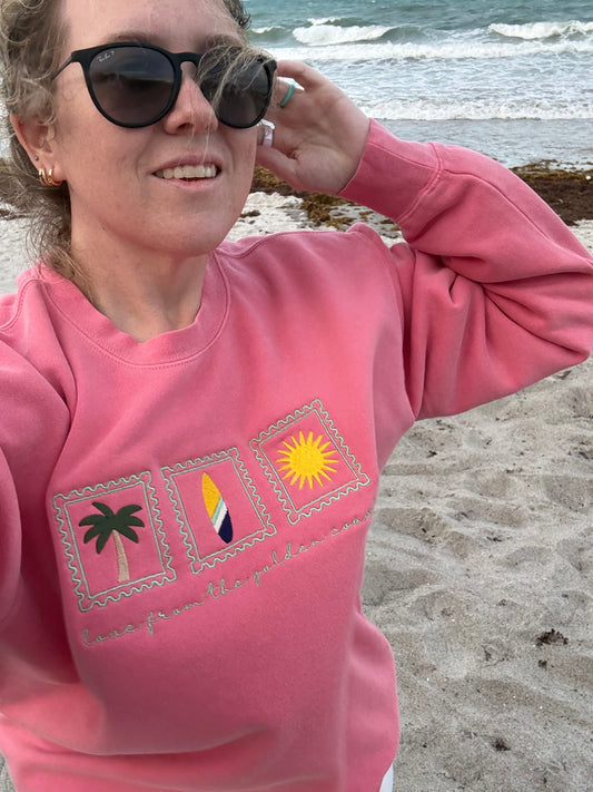 Love From the Golden Coast Embroidered Sweatshirt