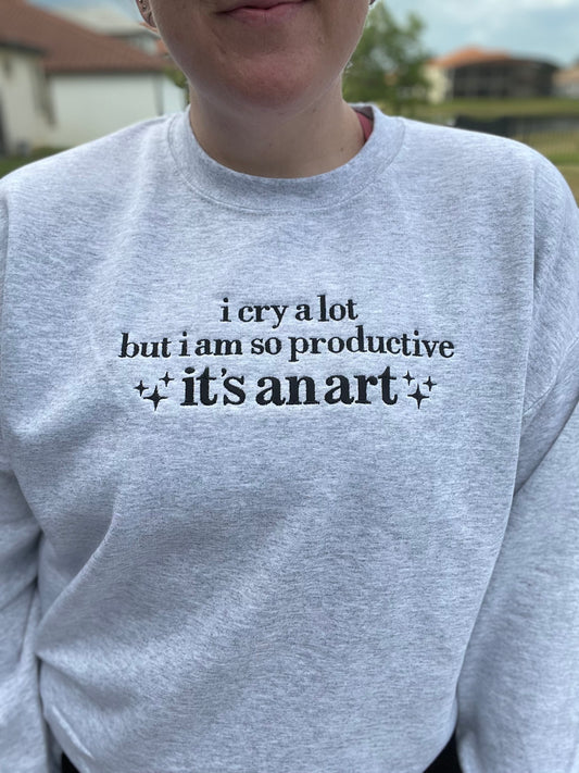 I Cry Alot | TTPD Inspired Embroidered Crewneck