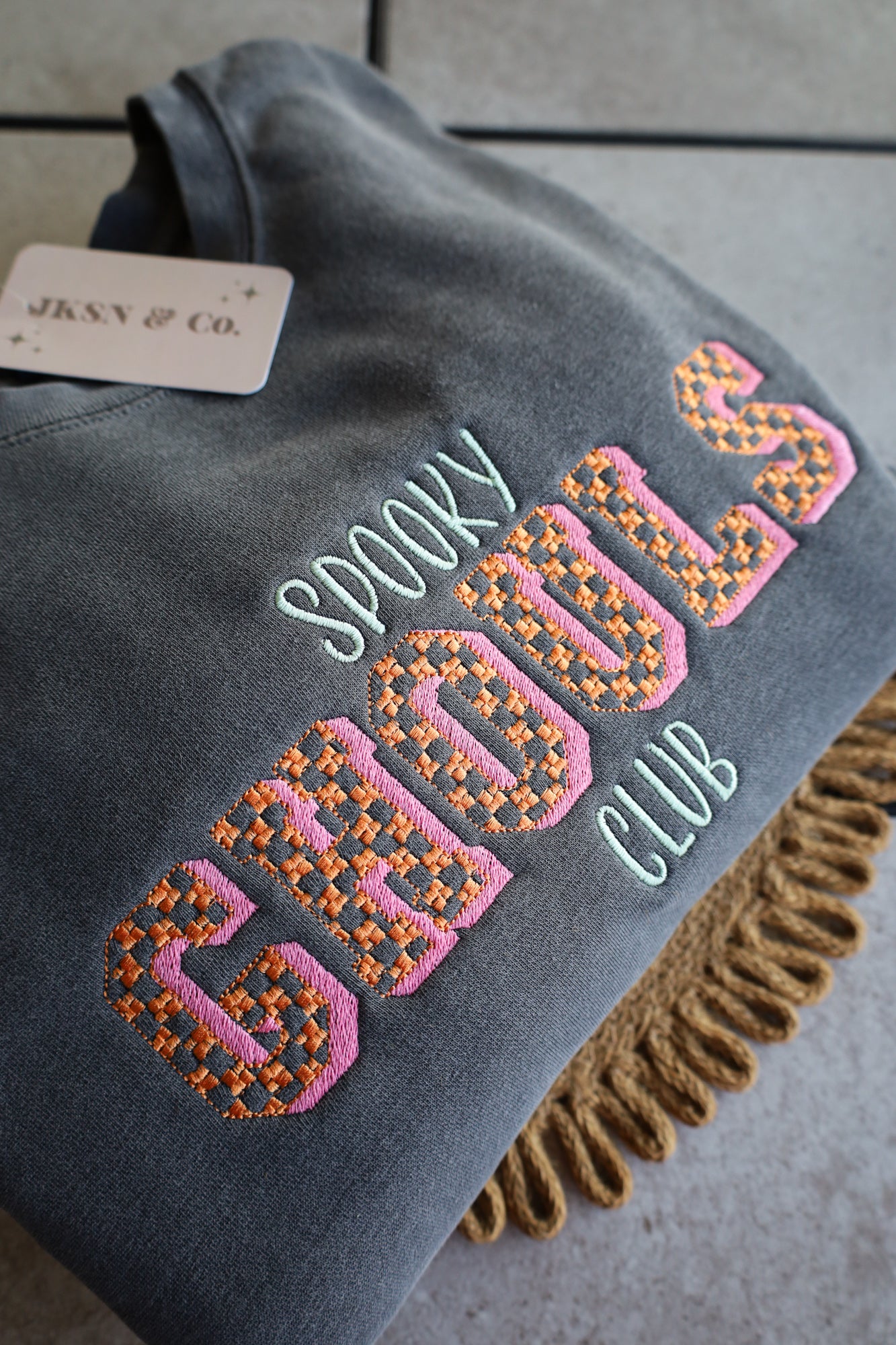 Spooky Ghouls Club Embroidered Sweatshirt