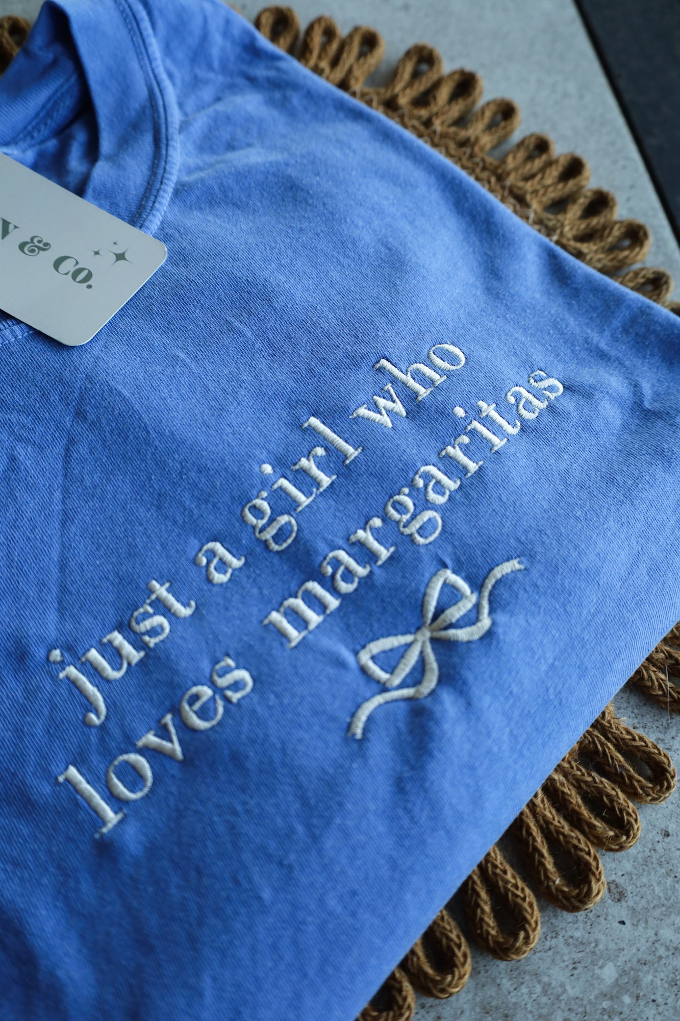 Just A Girl Who Loves Margaritas Embroidered Tee