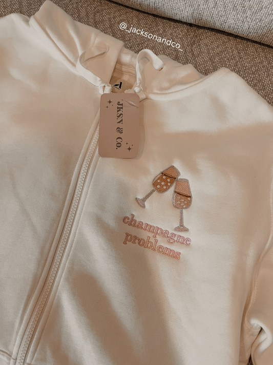 Champagme Problems Embroidered Full-Zip