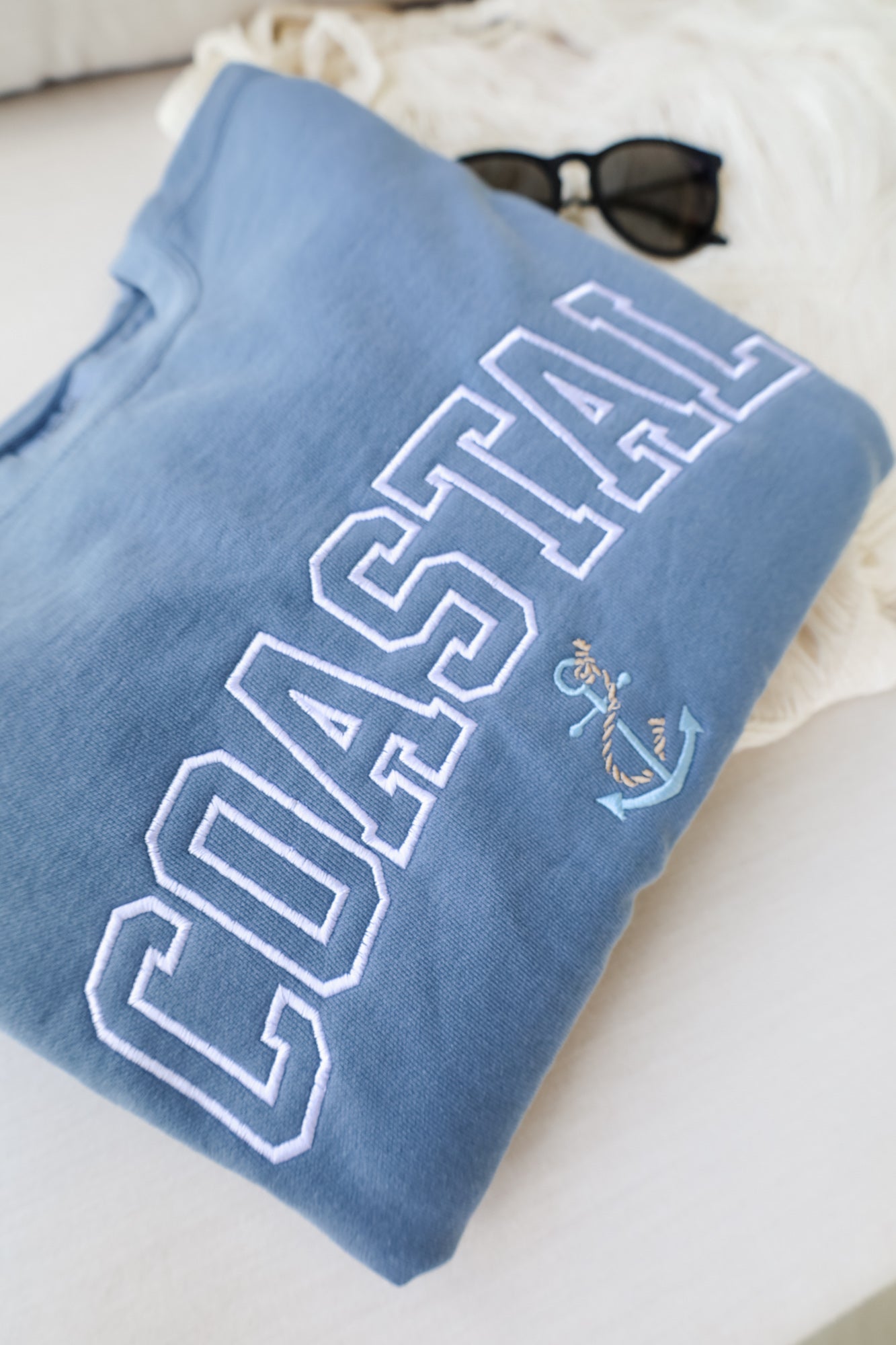 Coastal Varsity East Coast Embroidered Sweatshirt — Comfort Colors