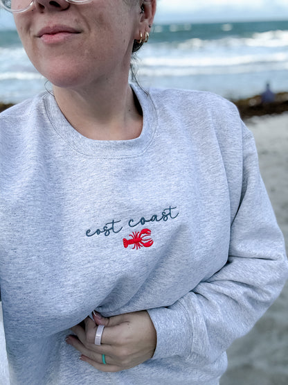 East Coast Lobster Embroidered Sweatshirt