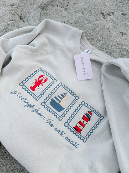 Greetings From the East Coast Raglan Sweatshirt