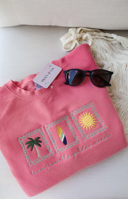 Love From the Golden Coast Embroidered Sweatshirt