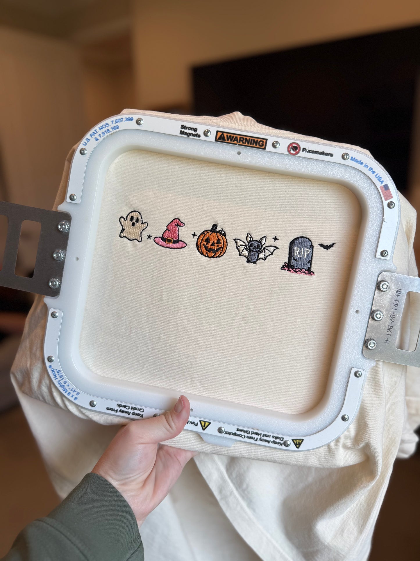 Halloween Mini Icons Embroidered Comfort Colors Tee — Customizable