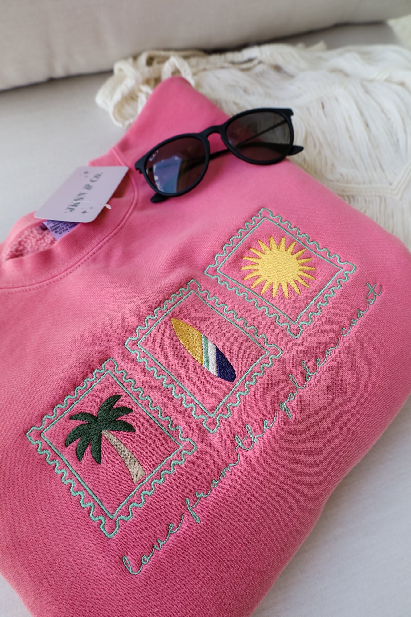 Love From the Golden Coast Embroidered Sweatshirt
