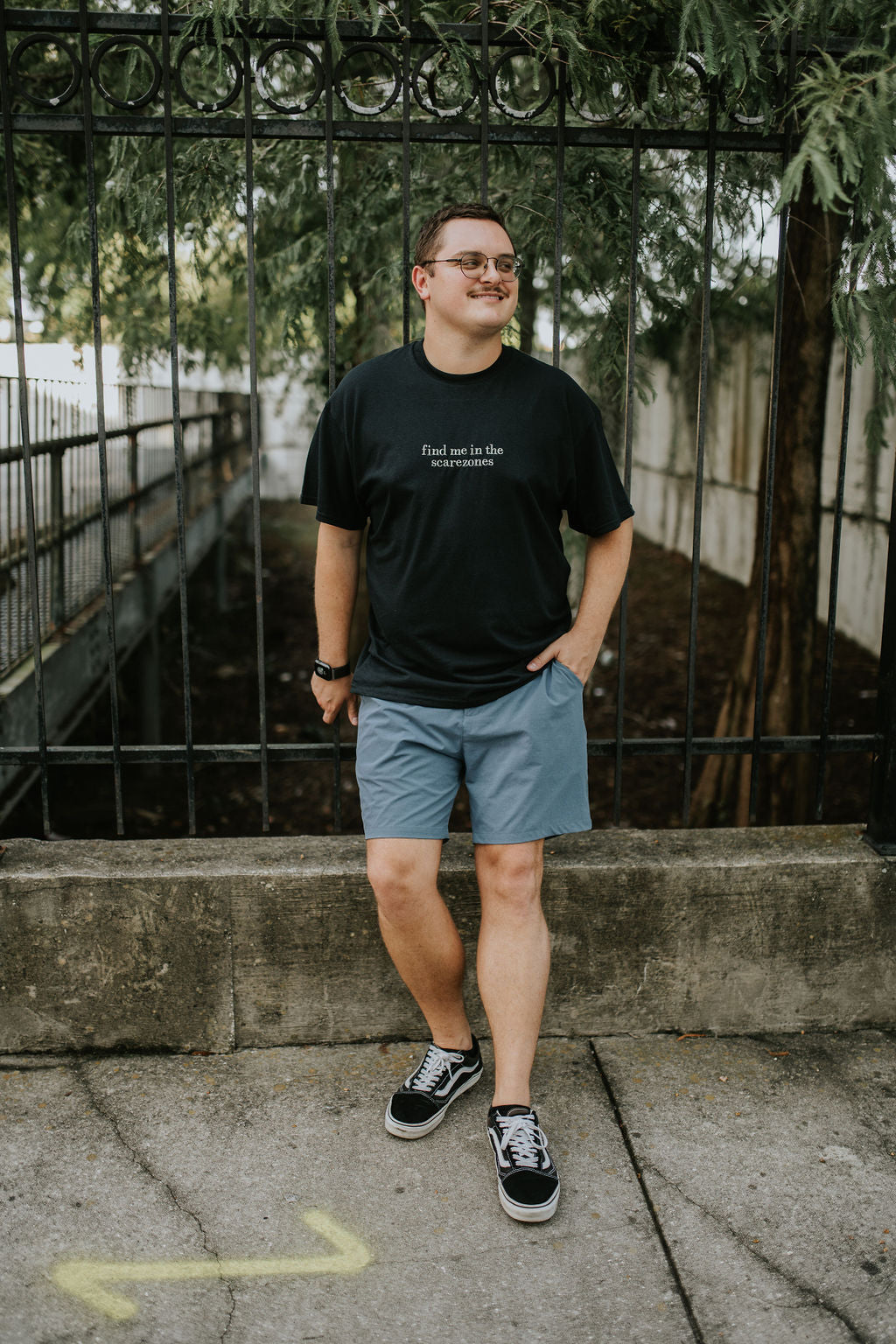 "Find Me in the Scarezones" Embroidered Tee -- COmfort Colors Tee, HHN Inspired Tee, Halloween Shirt