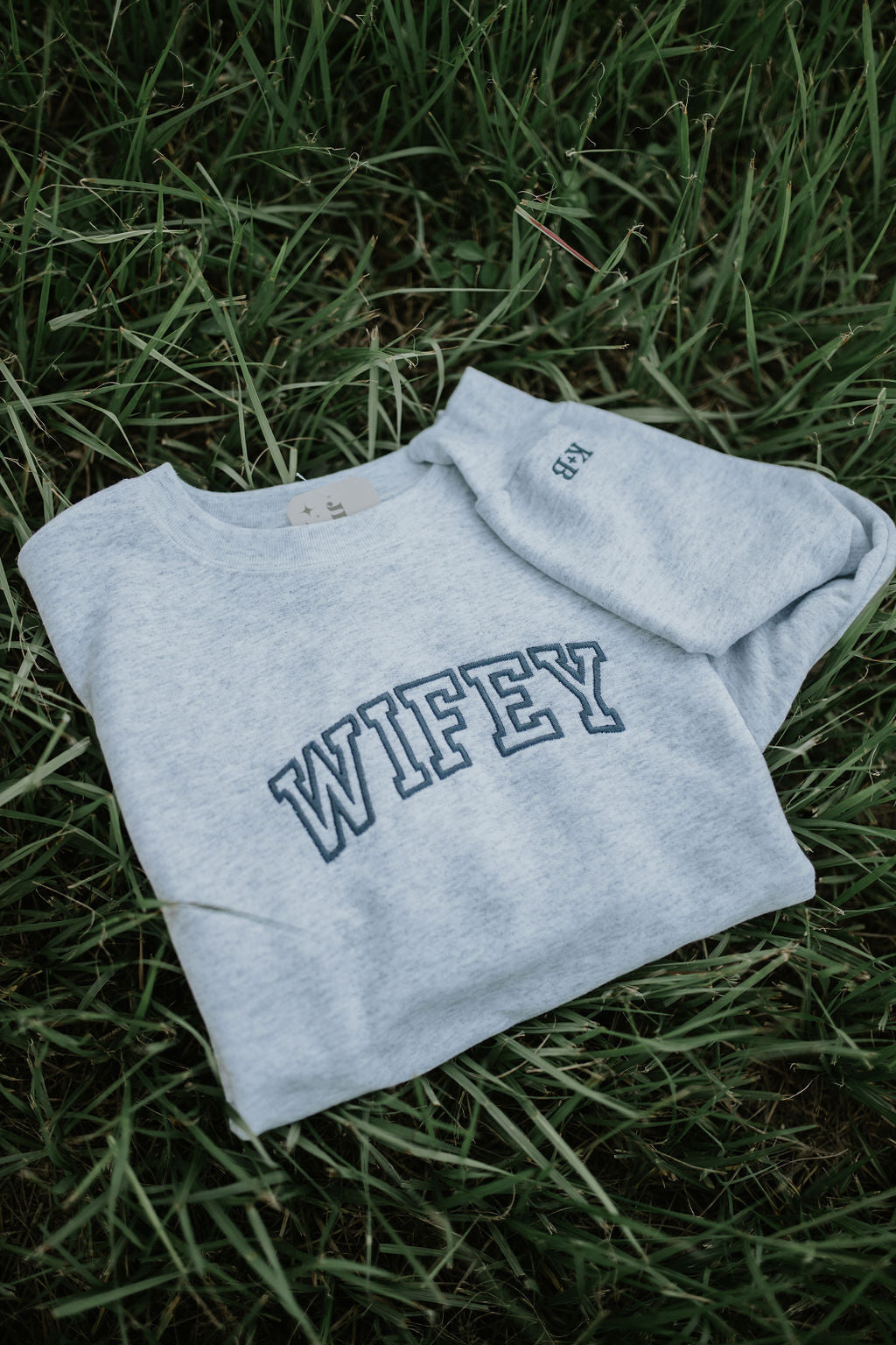 Wifey Embroidered Crewneck -- Varsity Wifey Sweatshirt, Bride Crewneck