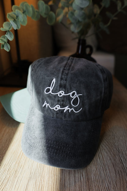 Dog Mom Embroidered Hat — Gift for Dog Mom, Dog Mom Ball Cap