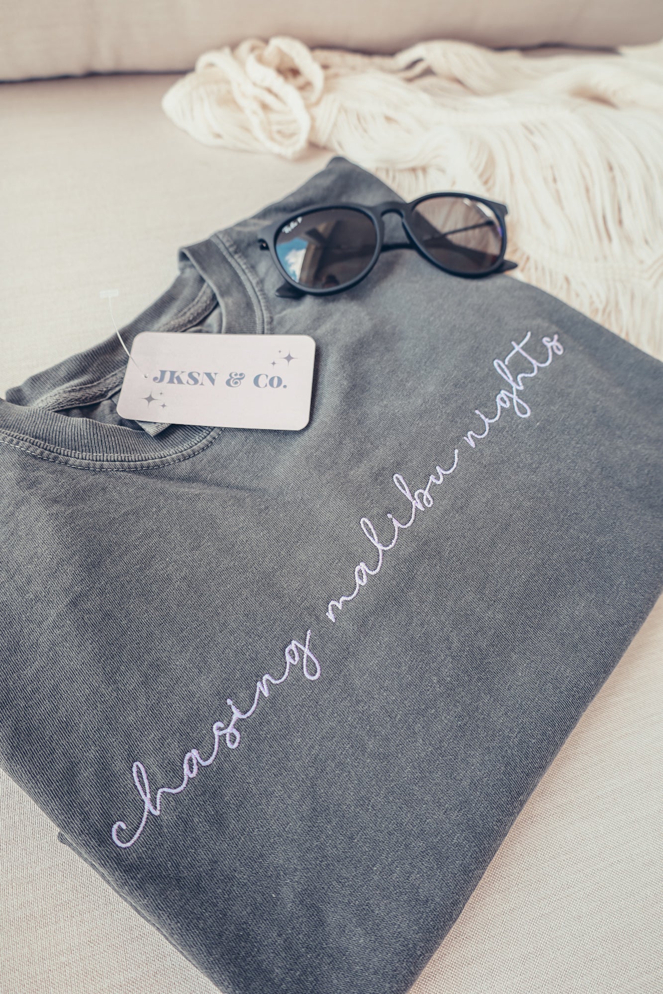 Chasing Malibu Nights Embroidered Tee