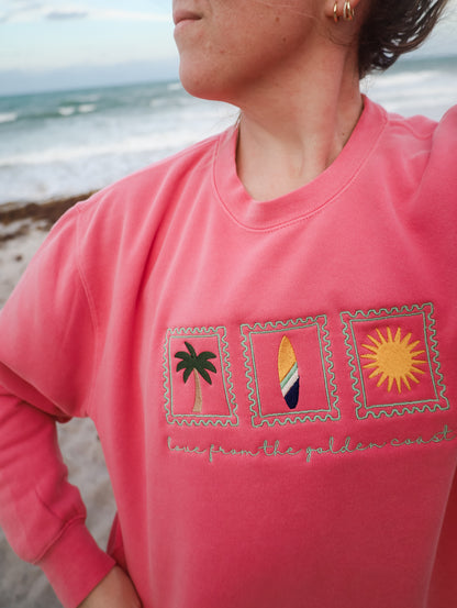 Love From the Golden Coast Embroidered Sweatshirt