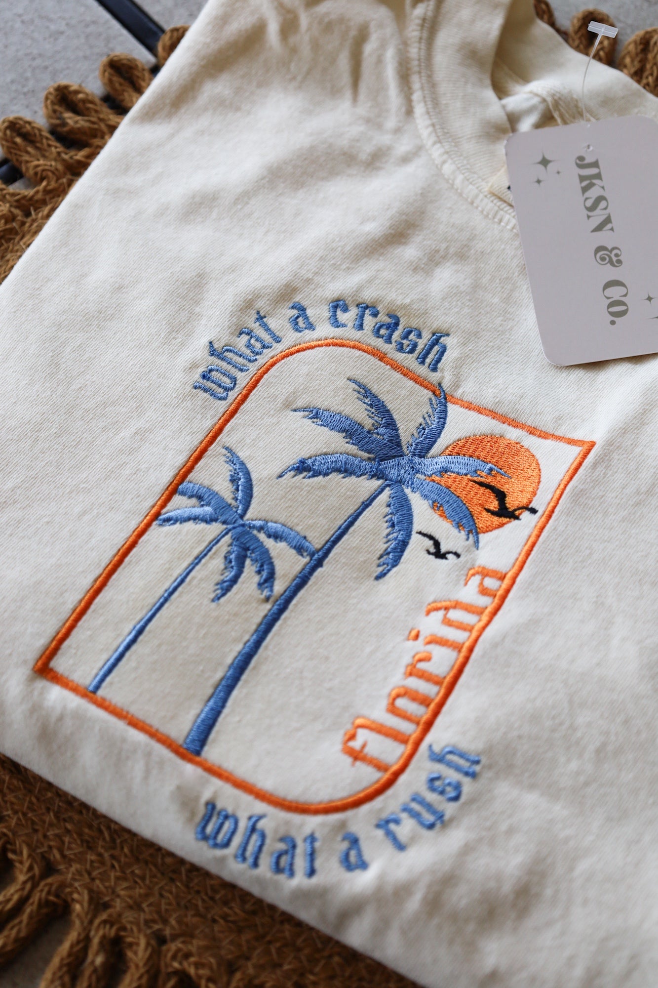 Florida!!! Inspired Embroidered Tee -- Comfort Colors Tee, Short Sleeve Tee