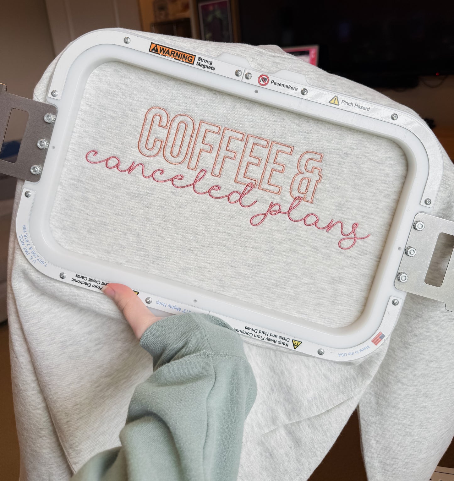 Coffee + Canceled Plans Embroidered Sweatshirt