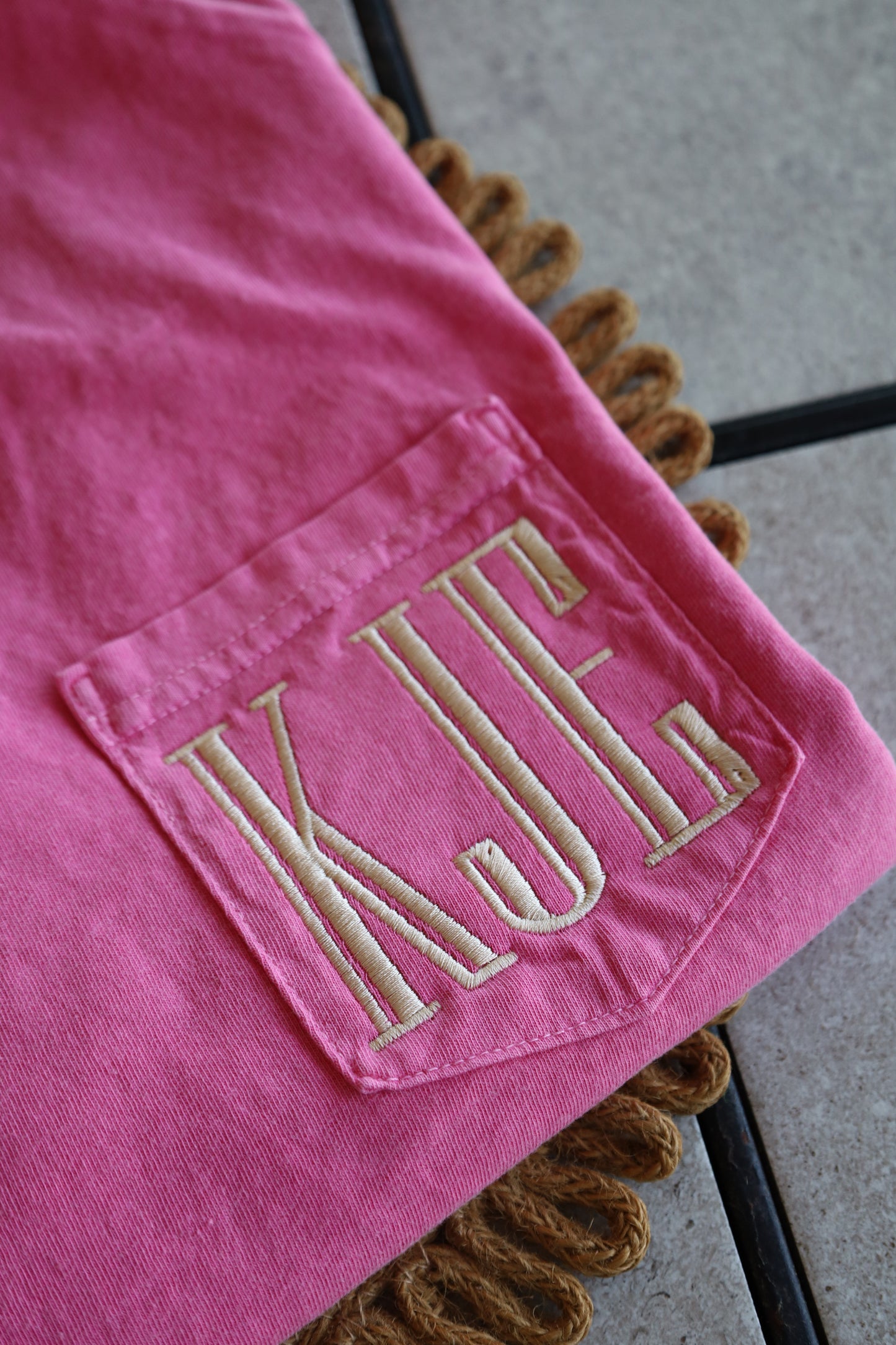 CUSTOMIZABLE Embroidered Pocket Monogram Tee-- Comfort Colors Tee