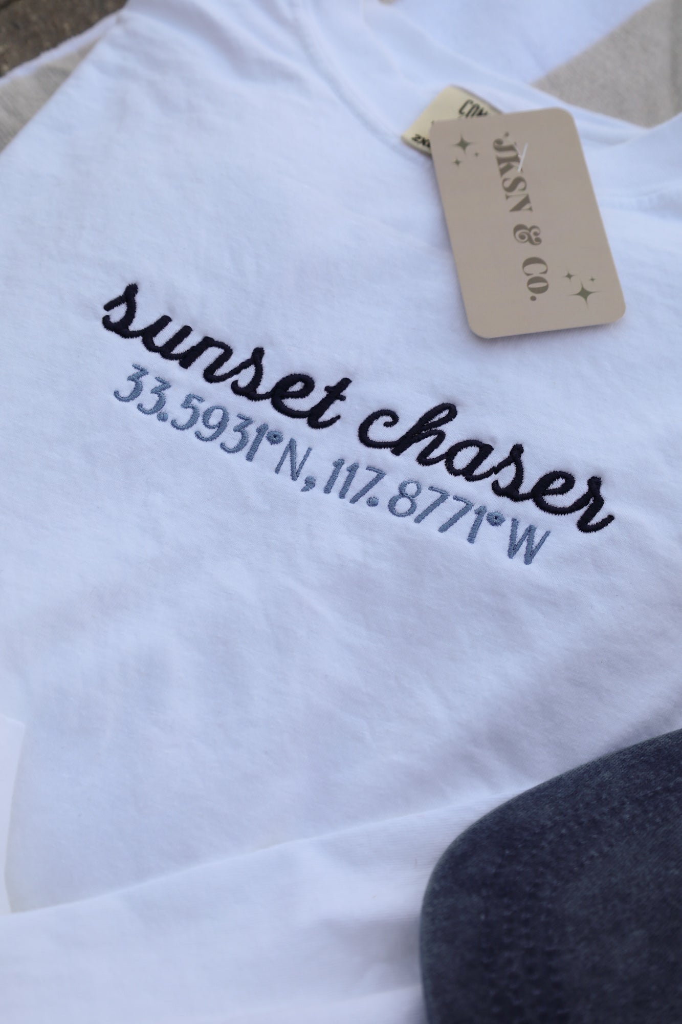 Embroidered Sunset Chaser Customizable  Coordinates Comfort Colors Tee