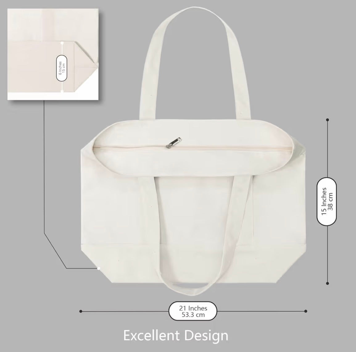 Custom Logo Embroidered Canvas Tote
