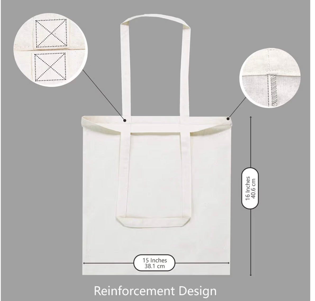 Custom Embroidered Logo Canvas Tote Bags (Promotional Use)