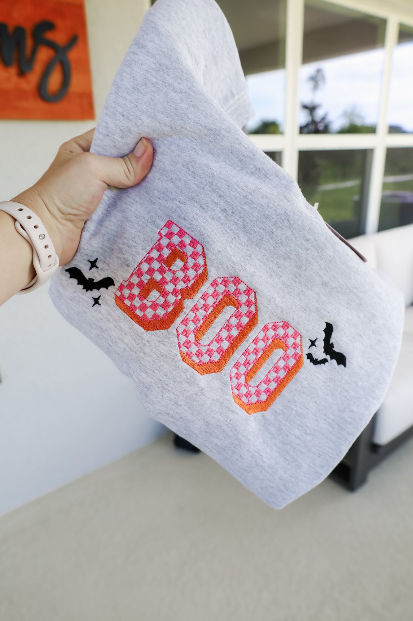 Boo + Bats Embroidered Sweatshirt