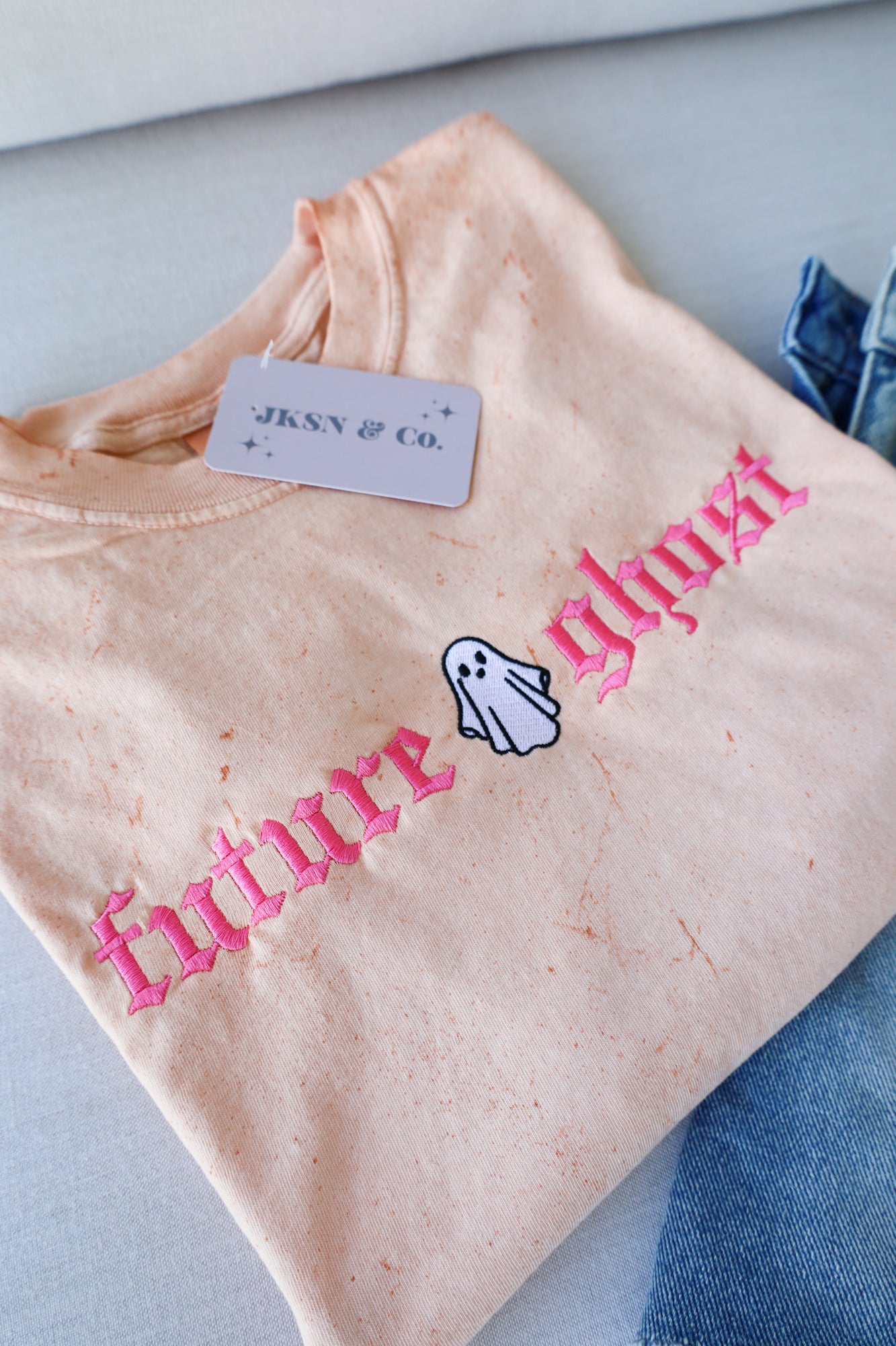Future Ghost Embroidered Colorblast Tee - Comfort Colors