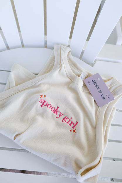 Spooky Girl Ribbed Baby Tank Top