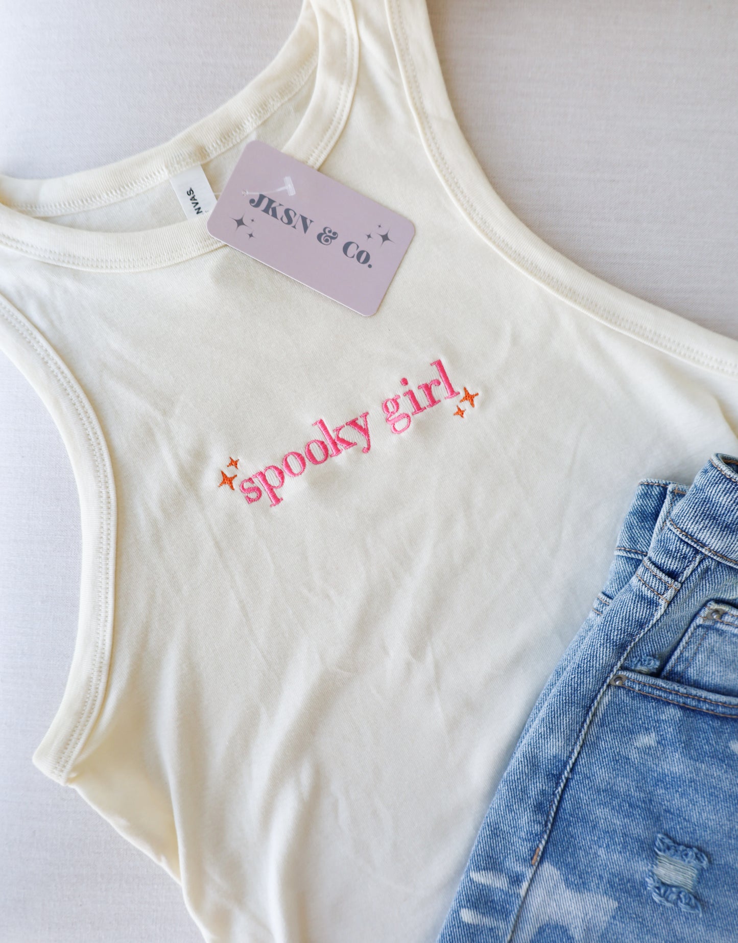 Spooky Girl Ribbed Baby Tank Top