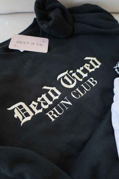 Dead Tired Run Club Embroidered Cropped Lightweight Sweatshirt