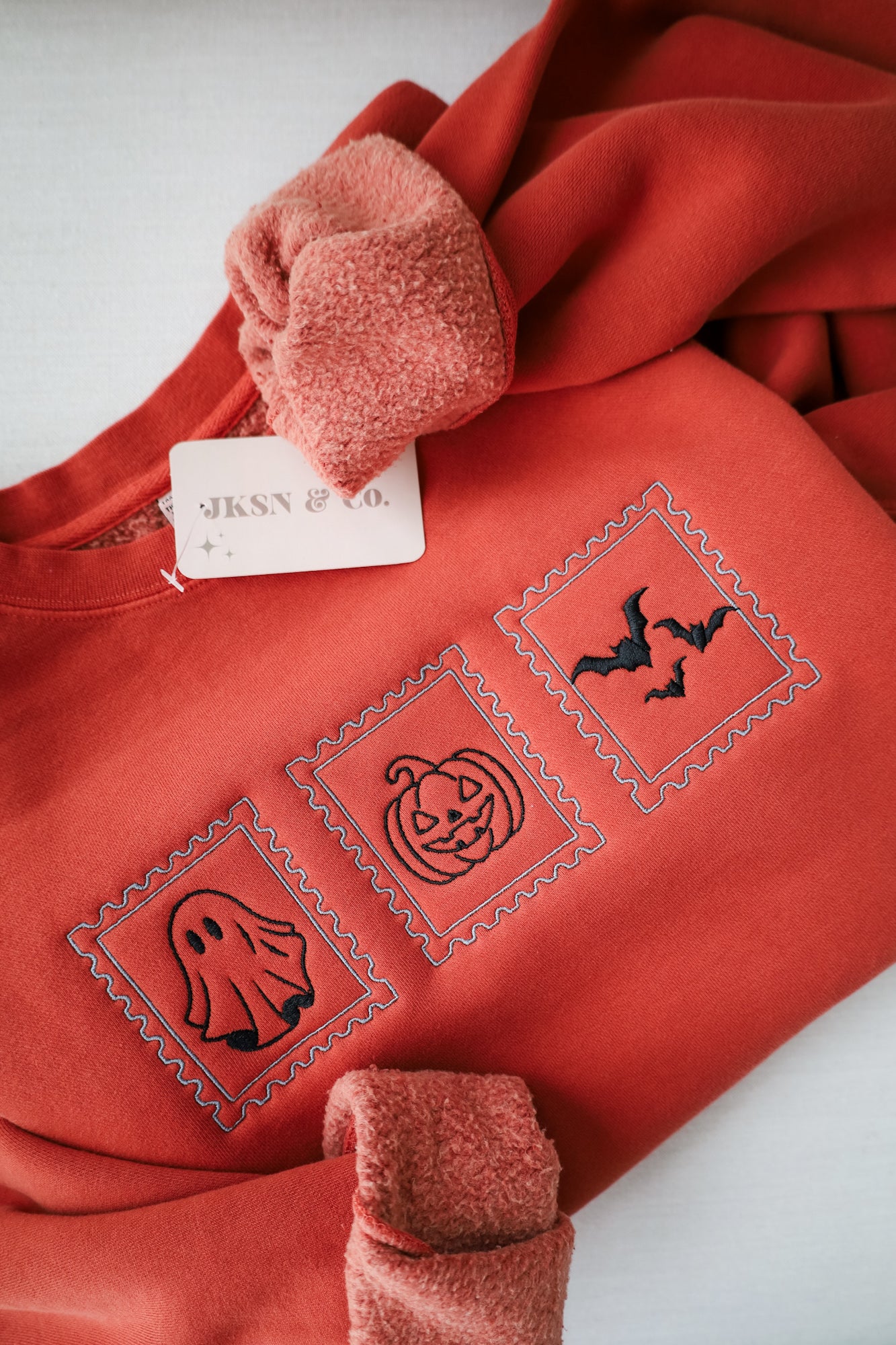Halloween Stamps Embroidered Sweatshirt - Independent Trading Co.