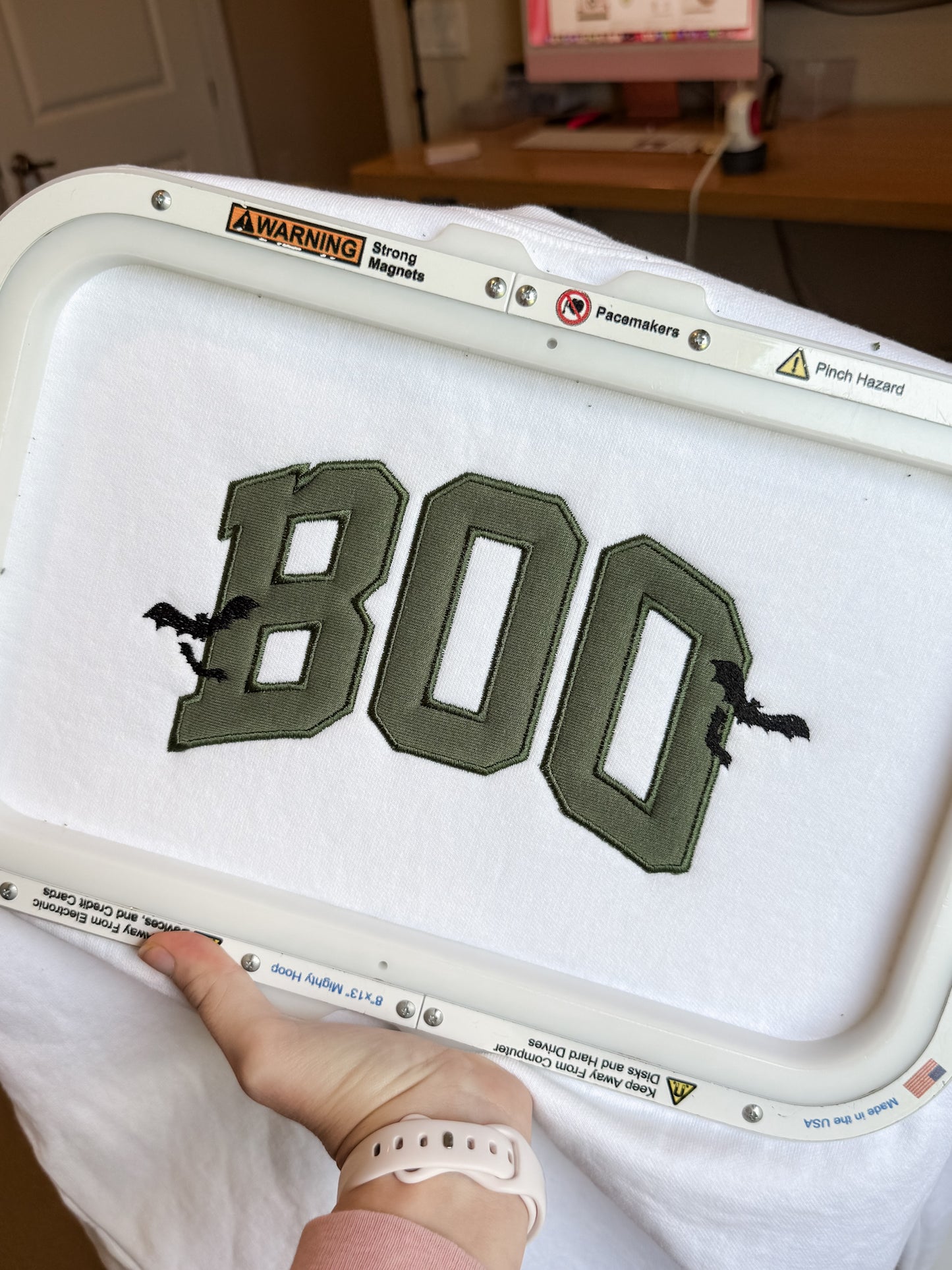 Boo Applique Embroidered Sweatshirt
