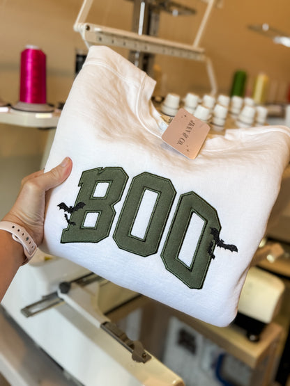 Boo Applique Embroidered Sweatshirt