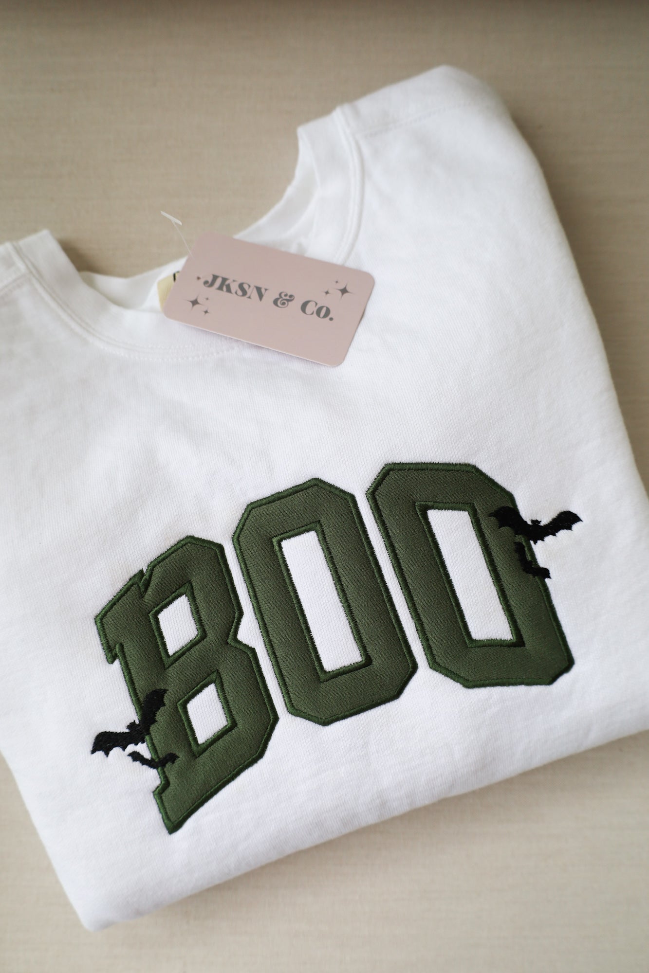 Boo Applique Embroidered Sweatshirt