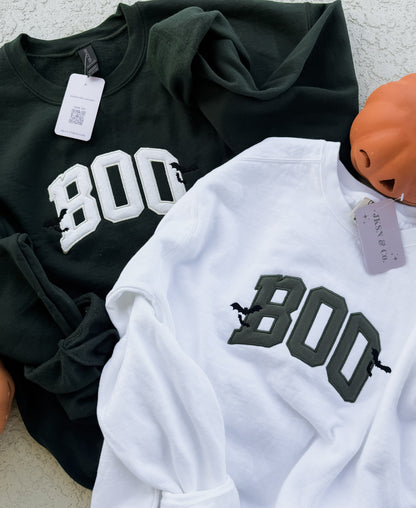 Boo Applique Embroidered Sweatshirt