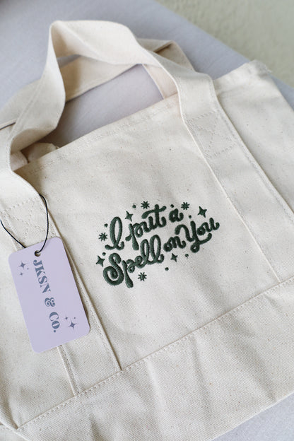 I Put A Spell On You Embroidered Canvas Mini Tote
