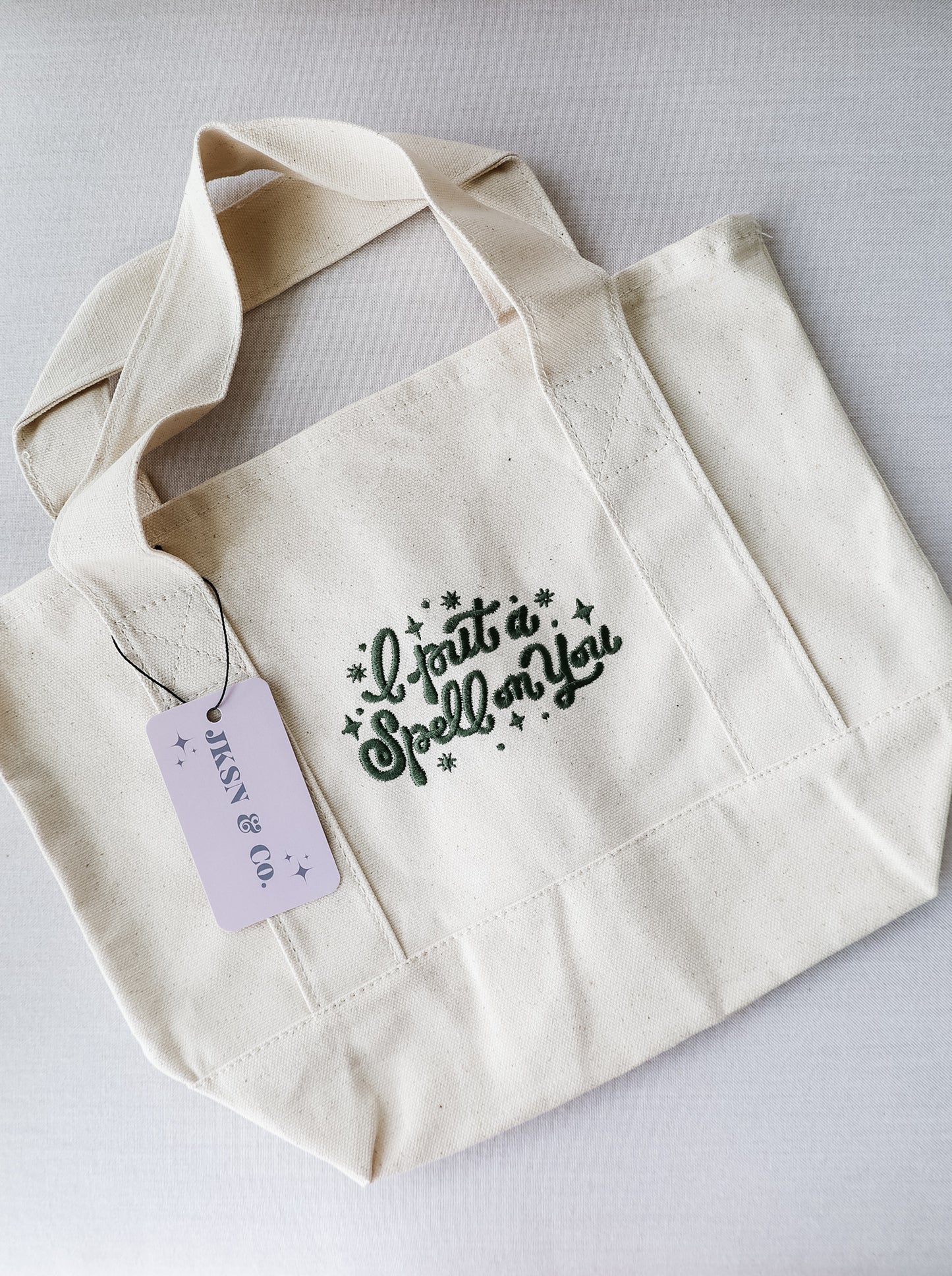 I Put A Spell On You Embroidered Canvas Mini Tote