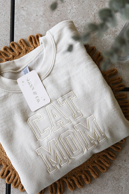 Cat Parent Embroidered Sweatshirt
