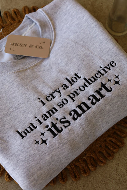 I Cry Alot | TTPD Inspired Embroidered Crewneck